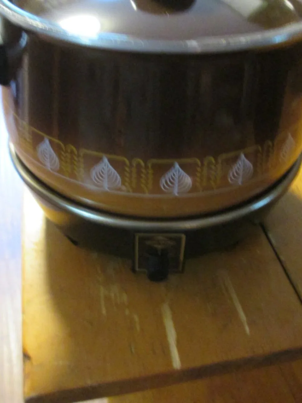 West Bend boho 70s Brown lazy day slo cooker 3 pc